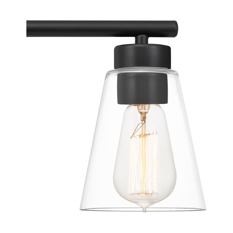 Éclairage de salle de bain à intensité variable 3 lumières Seamus, Noir mat