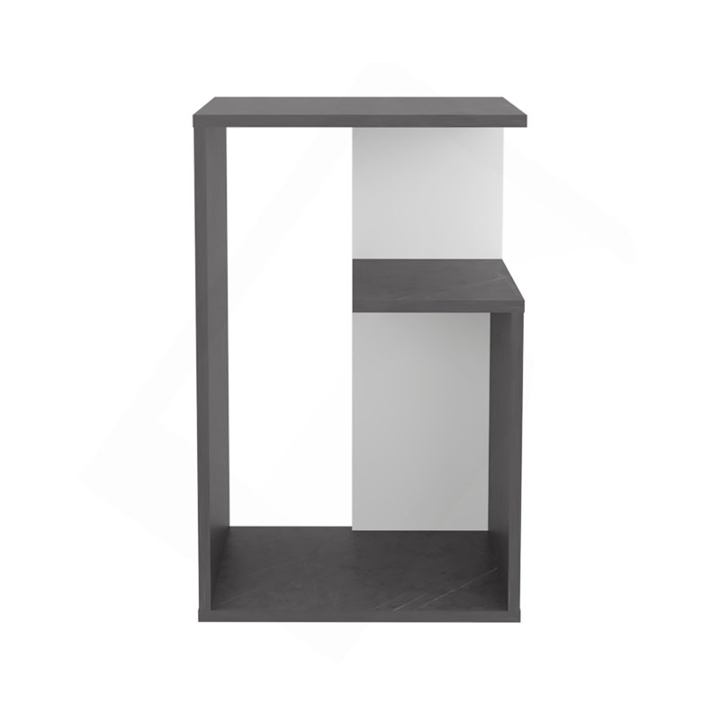Side Table 25" H, 1 Shelf, Dark Gray