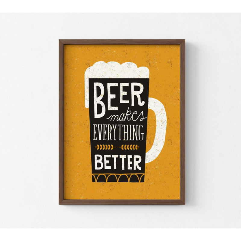 «Craft Beer II» par Michael Mullan, impression de bière jaune, décoration murale de bar à bière, décoration murale de salle à manger, art mural Minibar, Happy Hour, art mural