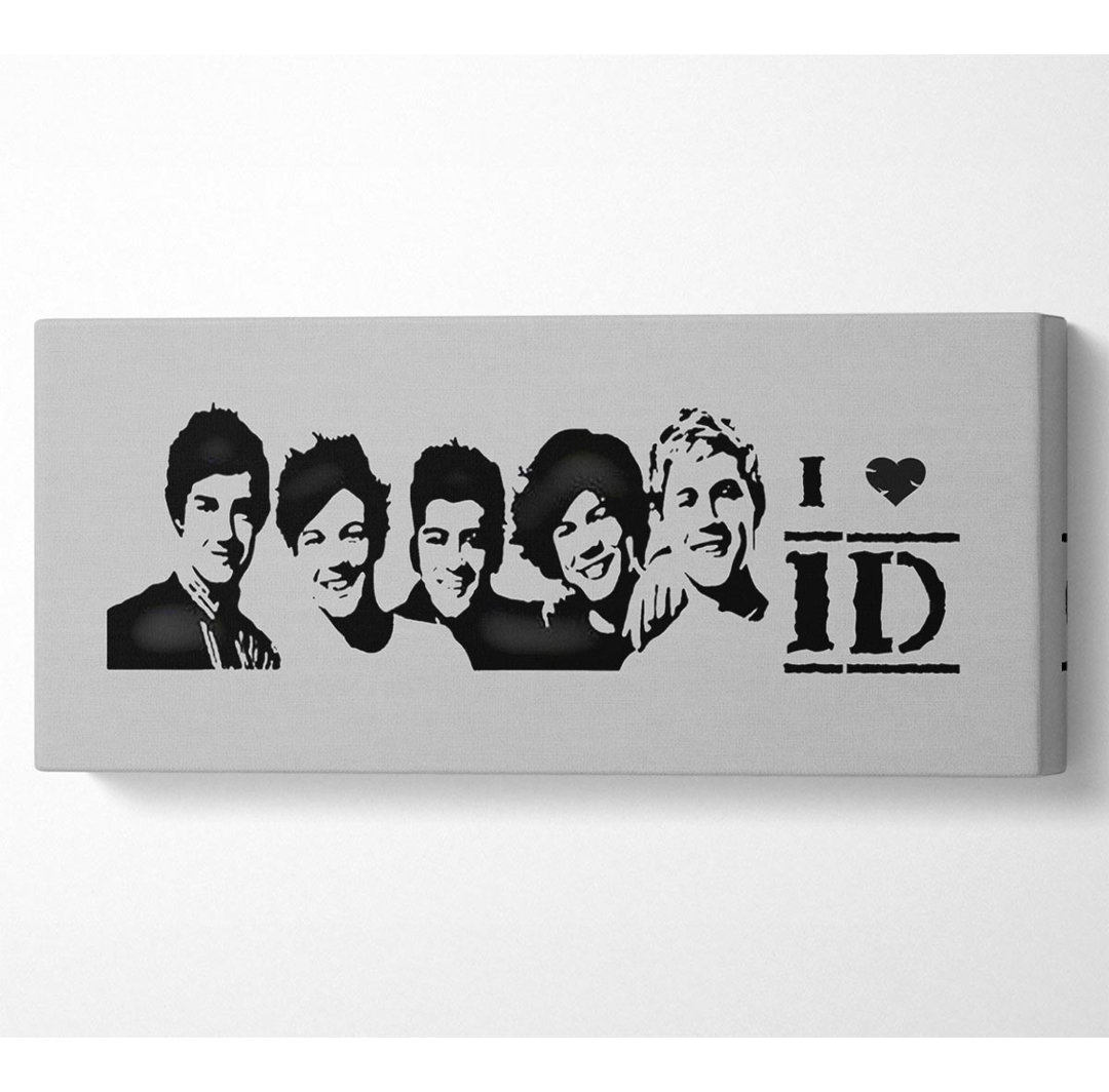 Musik-Zitat I Love 1 Direction Grau - Leinwanddrucke auf Leinwand