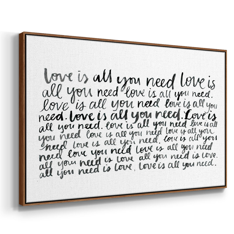 Écriture avec amour I, reproduction d'art sur toile, Noyer, H 27 po x l 41 po x P 2 po