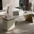 White + Beige-white + Gold Rectangular Sintered Stone + Manufactured Wood + Stainless Steel with 3 drawers desk-987509877