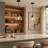 Marcus 1-Light Dimmable Globe Pendant Light, Rustic Wood for Kitchen Island