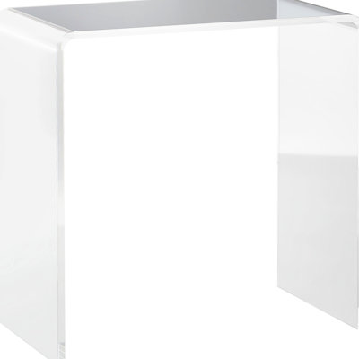 Table de chevet rectangulaire de 21 po en acrylique - Design de table en cascade transparent et élégant