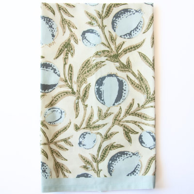 Alisa Block Print Pomegranate Tea Towel