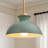 Green Dome Pendant Light with Gold Rod & Natural Wood Accent, Adjustable Cord, Modern Kitchen Island Lighting for Dining Room, Entryway, Bedroom