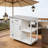 Outdoor Kitchen Island Fir Wood Prep Station Lockable Kitchen Cart with Stainless Top, Ample Storage Space-124305627