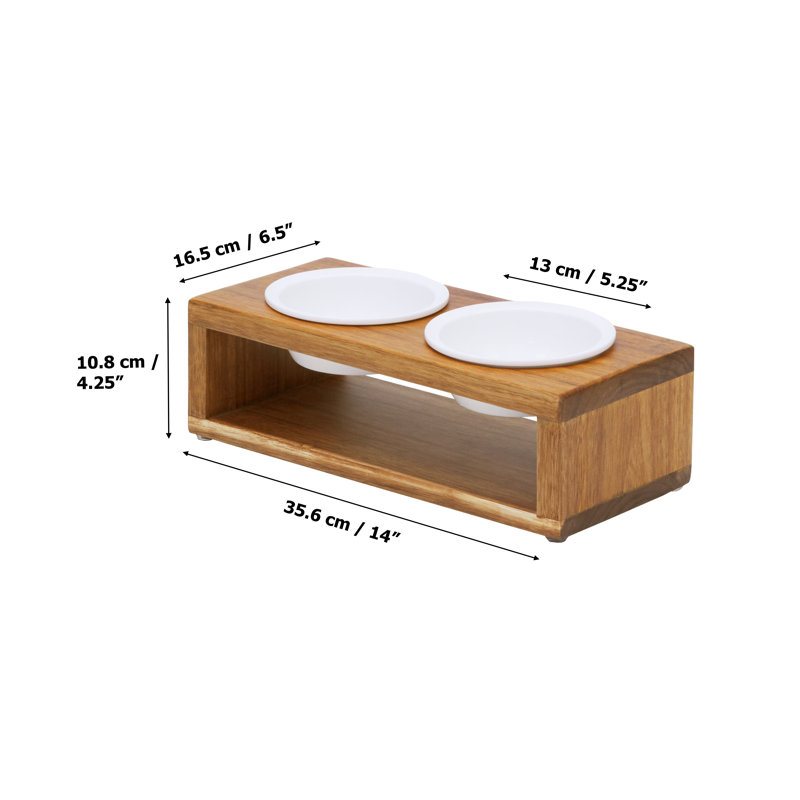 Teamson Pets Elevated 2- Dish Pet Feeder