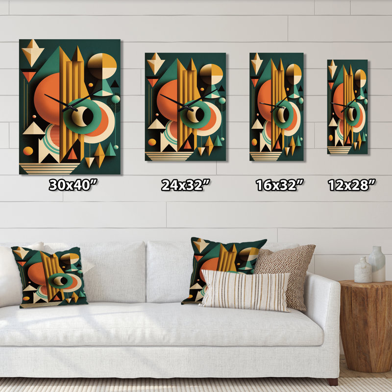 Horloge murale Mid-Century Retro Dimensions VI - Abstract Mid Century, Très grand