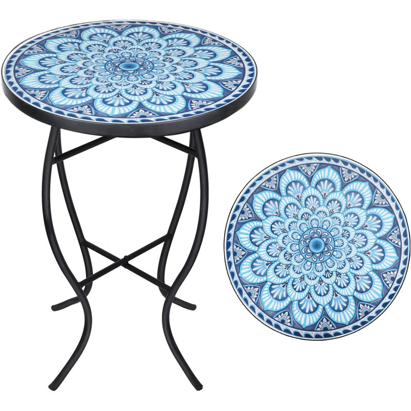 Table d'appoint ronde d'extérieur 14 po Atanya