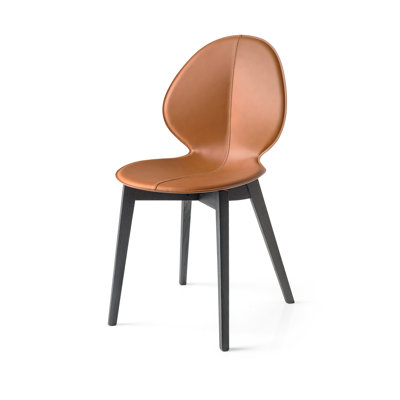 Basil Upholstered Chair with Wooden Base