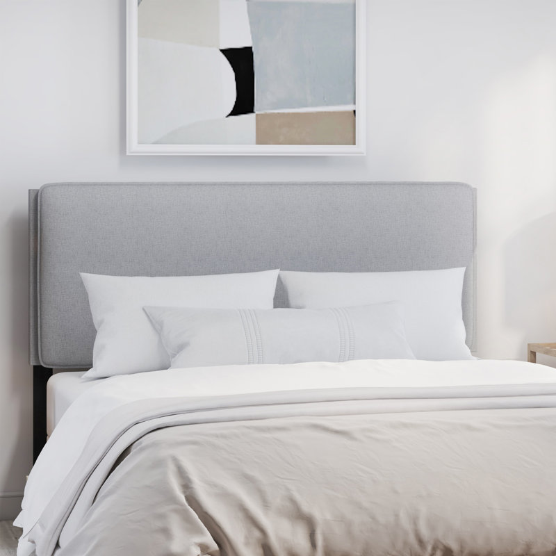 Bobrow King Upholstered Adjustable Headboard, Light Gray, Full 