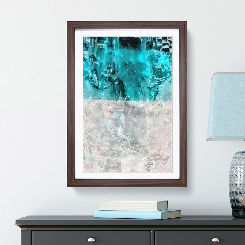 Wash over Me in Abstract - Picture Frame Graphic Art Print, 76cm H x 50cm W x 2cm D, Walnut