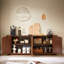 Meuble télé avec armoire à rayures verticales pour la cuisine, la chambre à coucher et le vestibule. Noyer