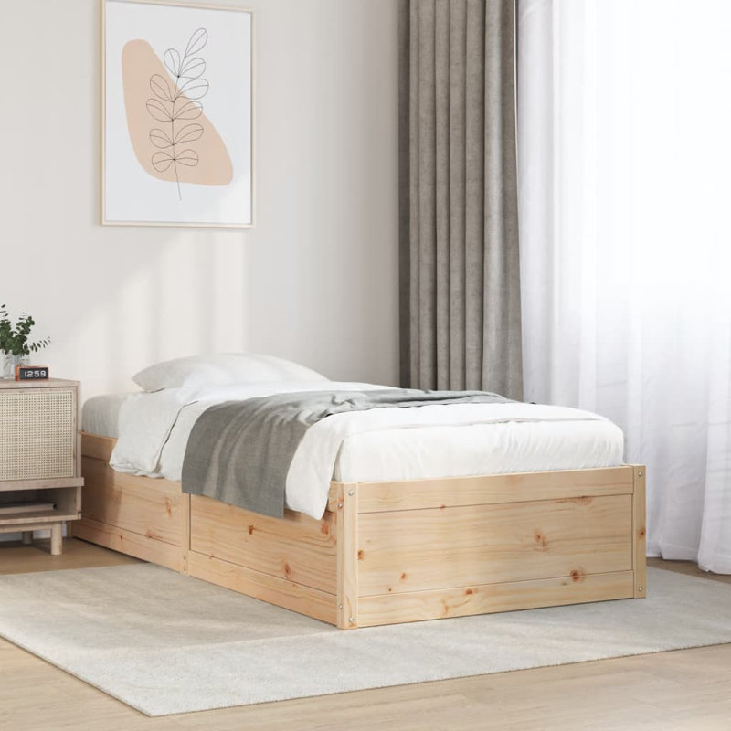 Eringate Solid Wood Bed, Brown, UK Double - DE 135 x 190 cm