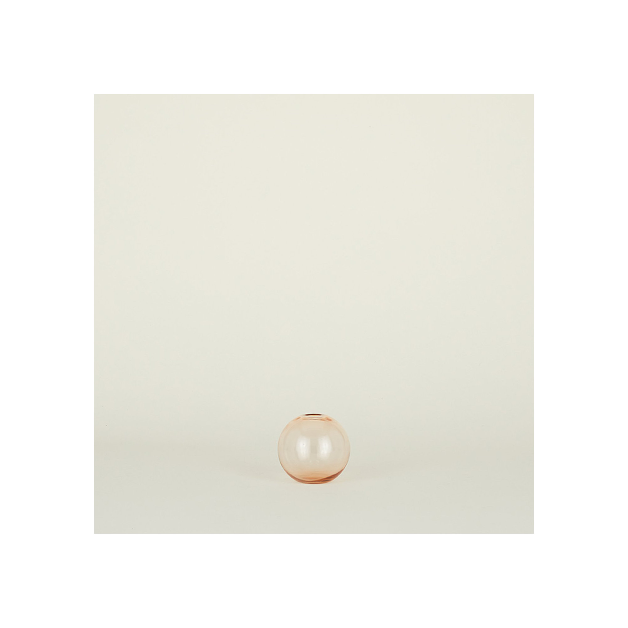 Aurora Handmade Glass Table Vase, 4" H x 4" W x 4" D, Blush