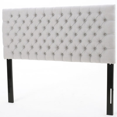 Contemporary Style Headboard, Grey Upholstered, Queen Bedroom, Assembly Included Size Bedroom Modern Style,