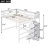 Full Size Loft Bed with Storage Wardrobe, Clothes Rack, and Staircase Shelves, Solid Pine Wood Frame-63543088