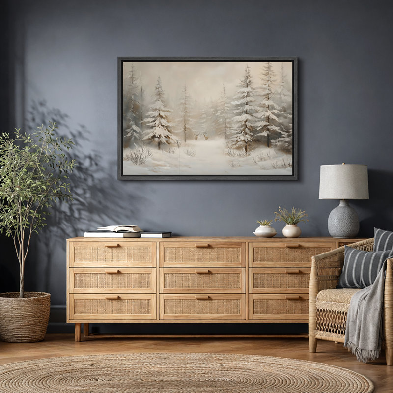 Vintage Winter Snow Forest Landscape Nature Country Winter Christmas Wall Pictures, Giclee Canvas Digital Print Wall Art