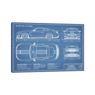GT350 Shelby (2015-2019) Blueprint-impression de dessin