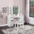 47.4" W Glam Vanity Set, White/Gray