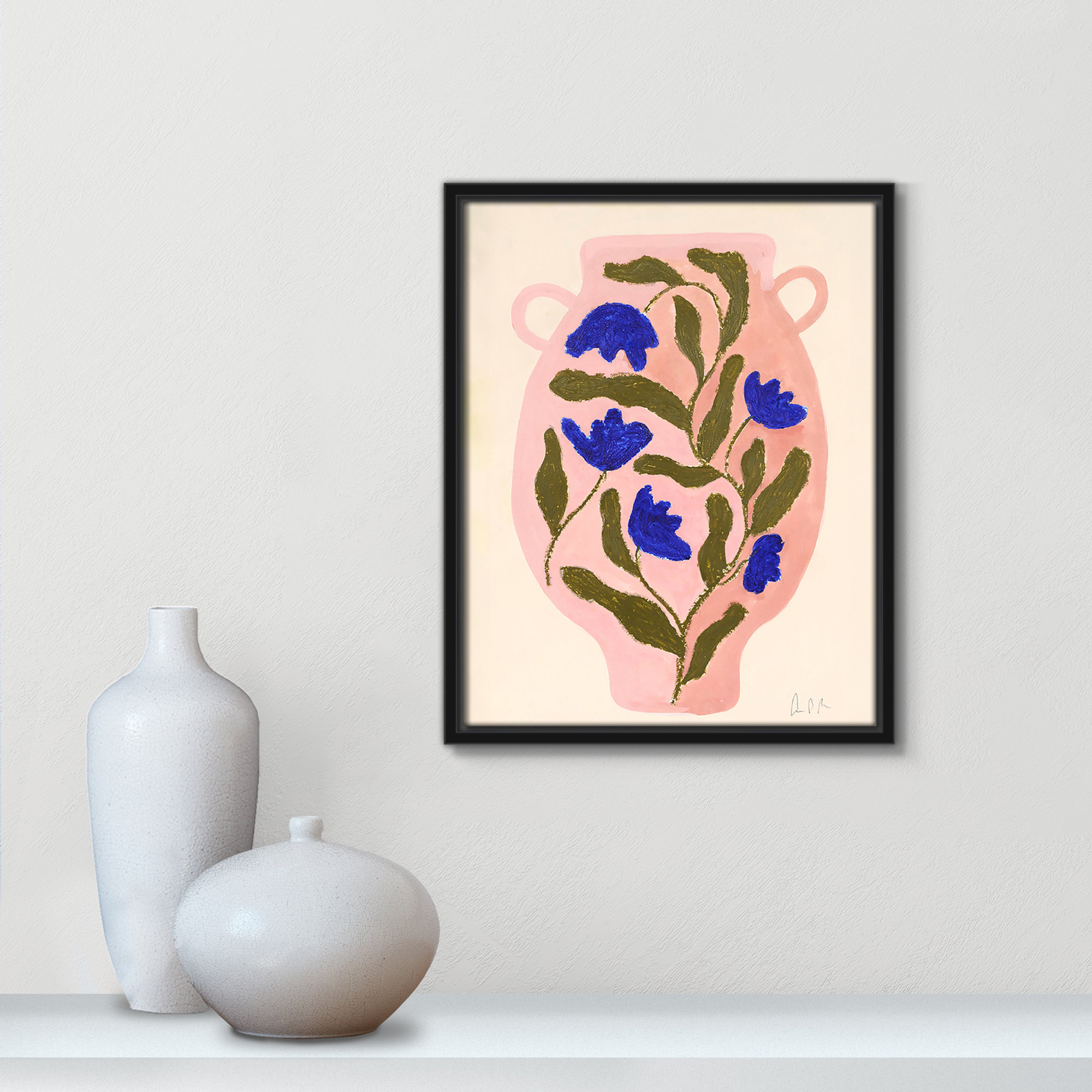 Vase No. 01 Print by Camilla Bergqvist, 15.5" H x 12.5" W, Black