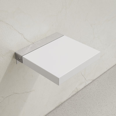 Siège de douche mural 14 po x 13 po pliable rembourré en similicuir blanc Avenir