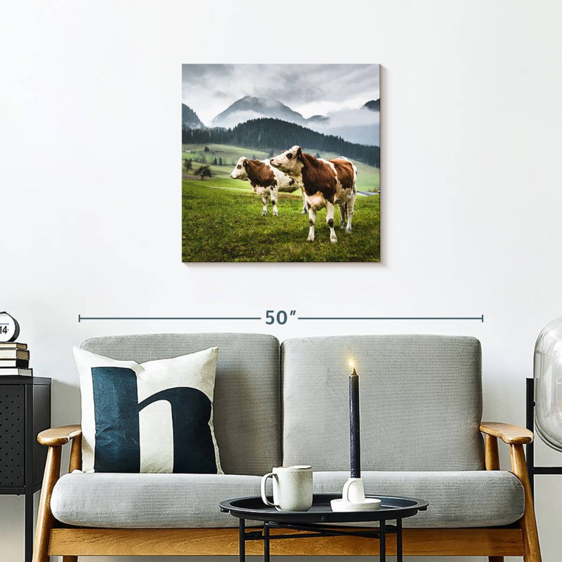 Brampt Wild Alpine Cows, 24" H x 24" W