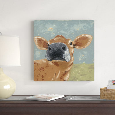 «Farm Life-Cow» par Jade Reynolds, reproduction d'art sur toile