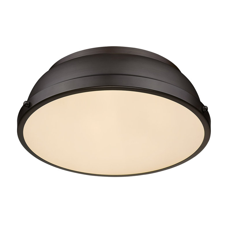 Calico Steel Flush Mount, Rubbed Bronze, Rubbed Bronze