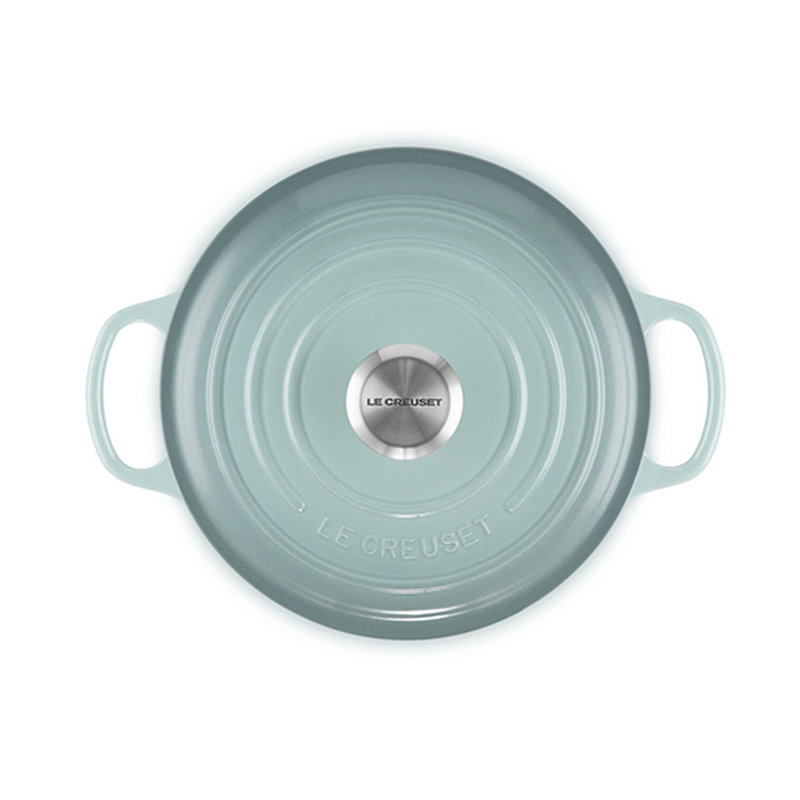 Le Creuset Signature Enameled Cast Iron Round Dutch Oven with Lid, Sea Salt, 4.5 quarts