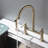 15" Stainless Steel Bridge Kitchen Sink Faucet with Side Sprayer-73223061
