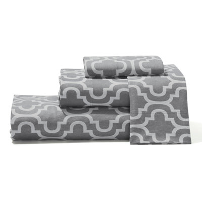 Nile Mills Trellis 100% Cotton Flannel Deep Pocket Sheet Set