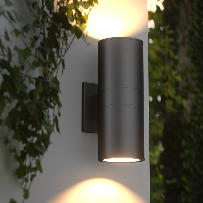  Outside Up And Down Wall Sconce, Modern Outdoor Sconce Wall Lighting, Cylinder Exterior Light Fixtures With Tempered Glass Cover For House Porch Garage Patio Doorway Entryway(Bulb Not Include)