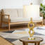 Lampe de table moderne à contrôle tactile avec ports de charge USB, lumière DEL à 3 voies à intensité variable pour la chambre à coucher ou le salon, design sculptural en résine avec accent de marbre