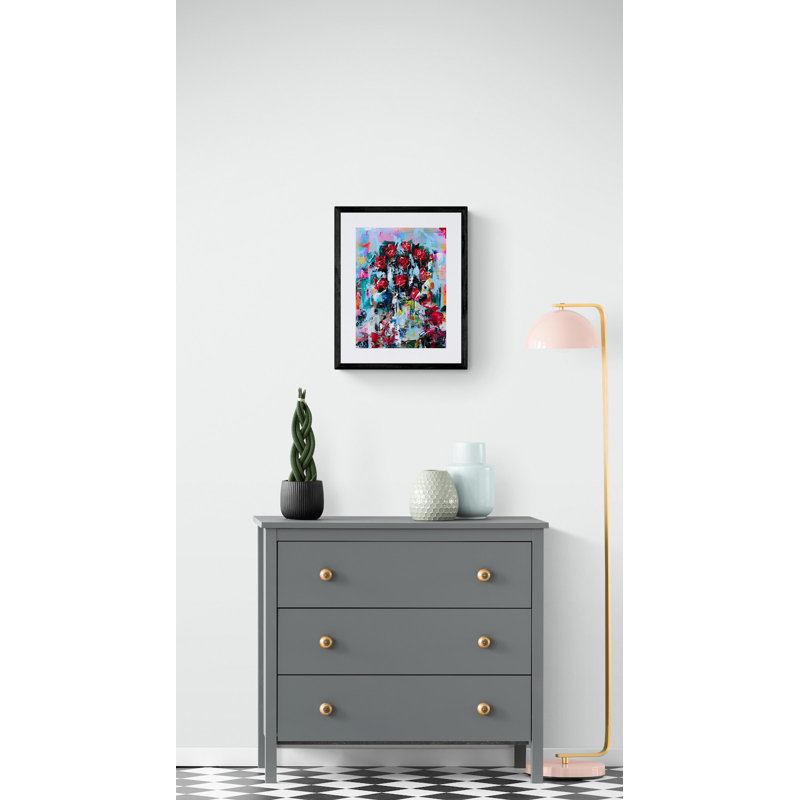 Roses dans un vase par Jphono 1, Toile tendue, H 32 po x l 24 po, Aucun mat