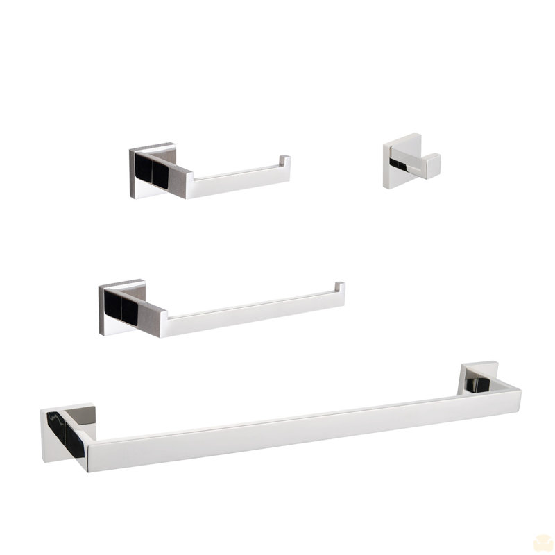 4 - Piece Bathroom Hardware Set, Chrome