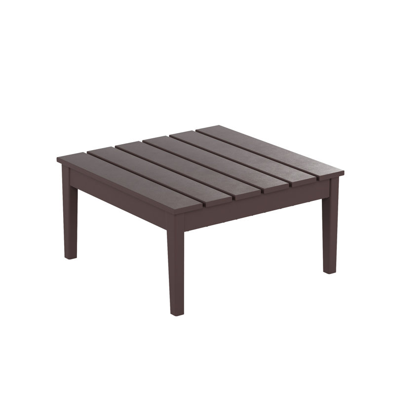Joubert Outdoor Square HDPE Coffee Table, Dark Brown