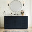 Meuble-lavabo simple en bois massif 60 po avec lavabo en marbre de Carrare 0,75 po Jameal-501950053-535069193