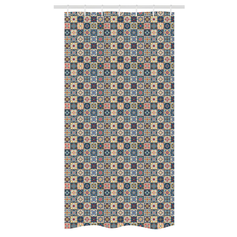 Rosenstein Geometric Shower Curtain with Hooks Included, 72" H x 36" W