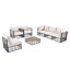 Ensemble de canapé modulaire de patio en métal 7 pièces Modern Modern-1674675684