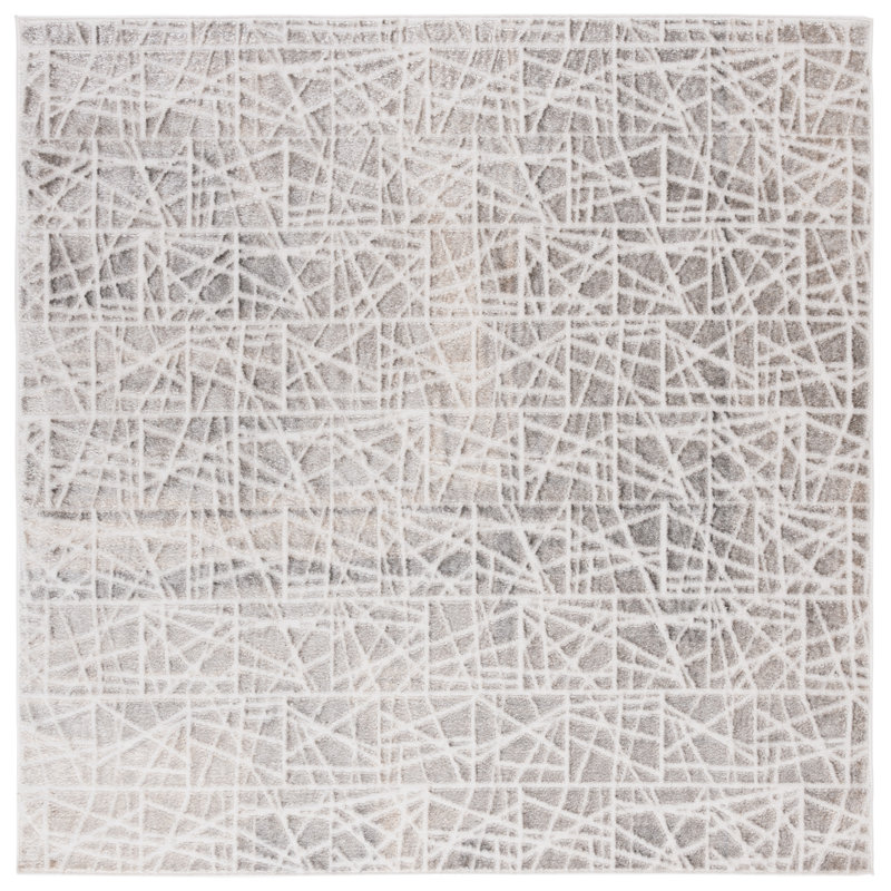 Brookley Performance Abstract Rug, Square 6'7"