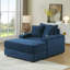 Confortable 1 velours côtelé bleu avec 2 coussins décoratifs et un canapé de siège profond pour le salon, tissu de luxe, structure à haute éponge et ressorts, soutien ergonomique réfléchi, coussin lombaire,