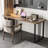 Nut-brown+Black Rectangular Solid Wood+Iron desk-1897451429