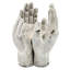 Ciment antique gris de 9 pouces acceptant les mains de 2 pour une plante d'intérieur ou une bougie en vitrine décorative