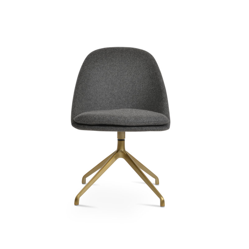 Chaise d'appoint Avanos Spider, Gris foncé, Laiton