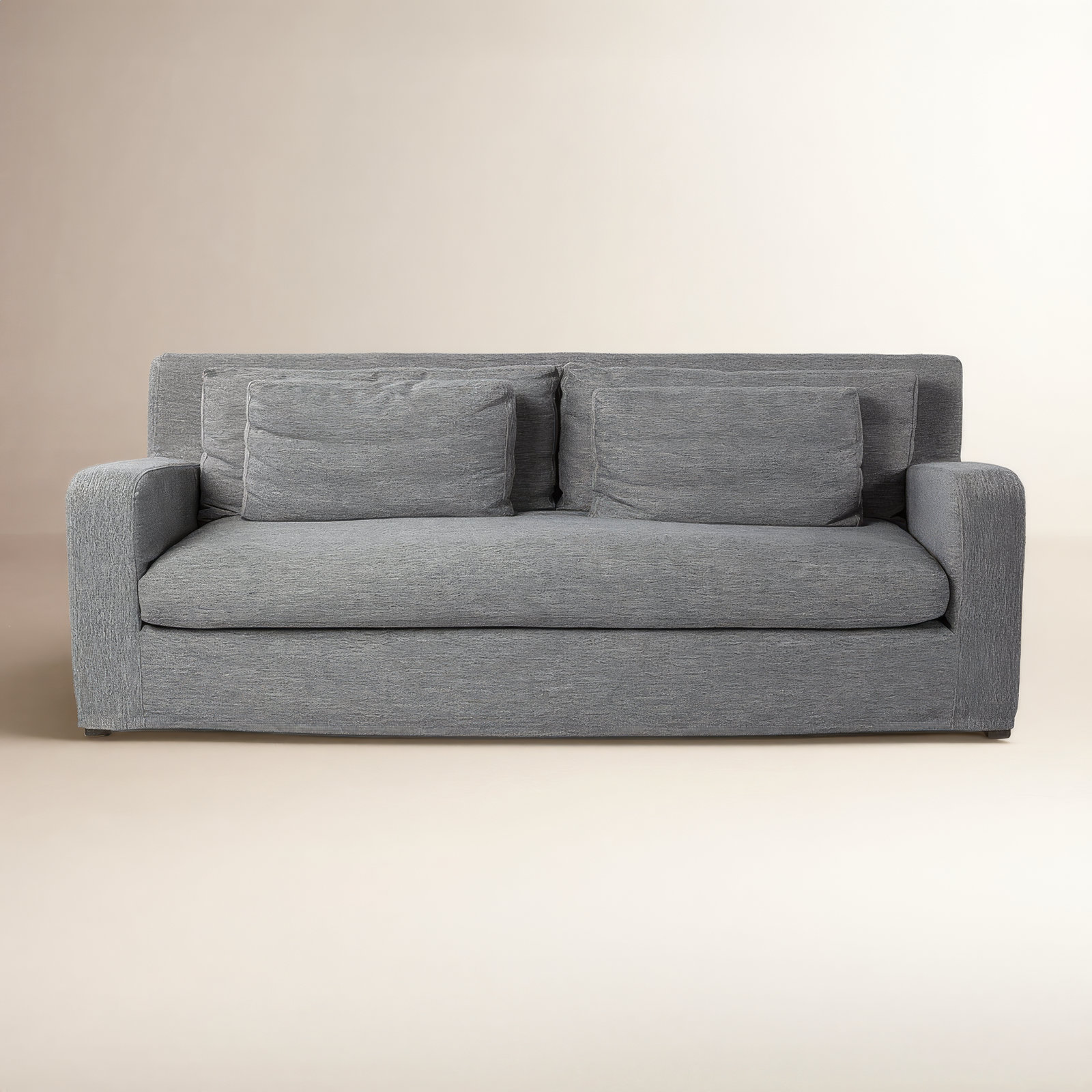Nessa 93" Sofa, Castlerock Gray Basketweave