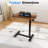 Height Adjustable Overbed Bedside Table with Hidden Casters, Pneumatic Standing Desk, Mobile Laptop Table, Hospital and Home Use Rolling Cart, Walnut-1128871711
