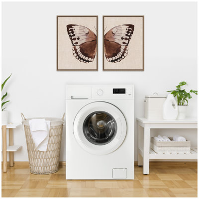 Retro Butterfly Watercolor 2 Piece Framed Canvas Wall Art Set by The Creative Bunch Studio