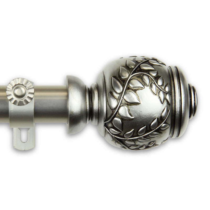 Tringle à rideaux simple Rebecca Colette, Nickel satiné